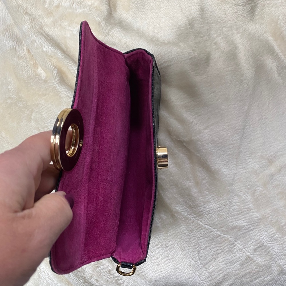 Henry Bendel Black Python Small Clutch - image 2